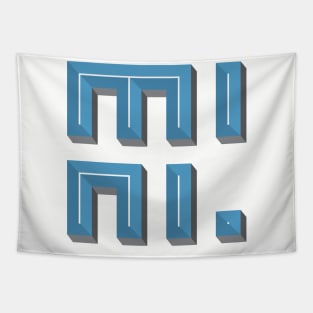 Super 3D MINI text in blue Tapestry