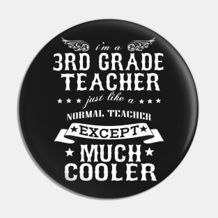 I’M A 3rd Grade Teacher Just Like A Normal Teacher Except Much Cooler Pin