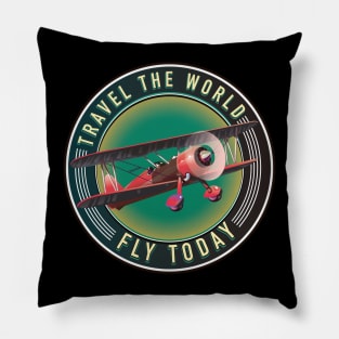 Travel the world fly today red and green edition Pillow