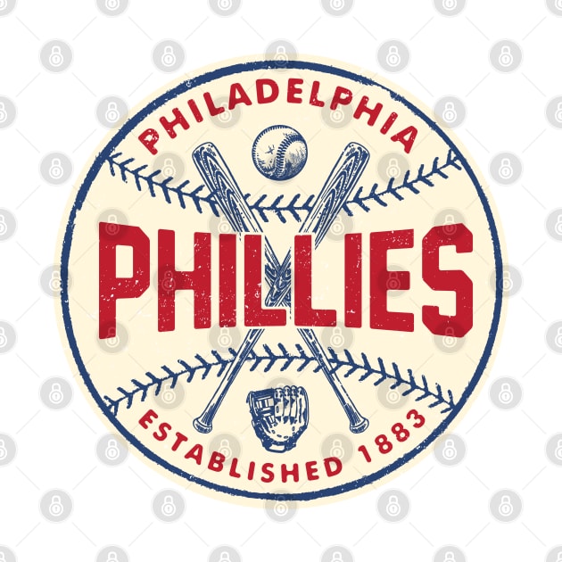 Old Style Philadelphia Phillies 3 by Buck Tee by Buck Tee