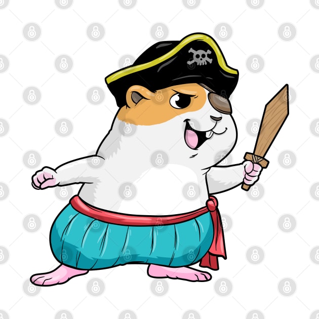 Hamster as a pirate with a sword by Markus Schnabel