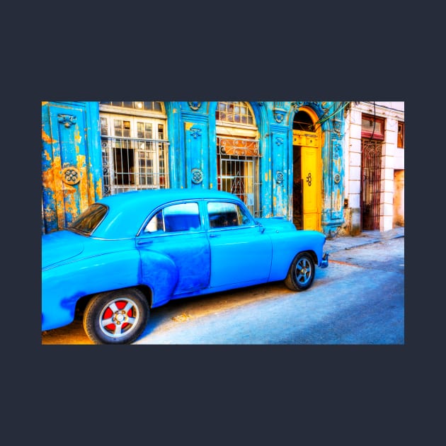 Blue Car In Havana, Cuba by tommysphotos