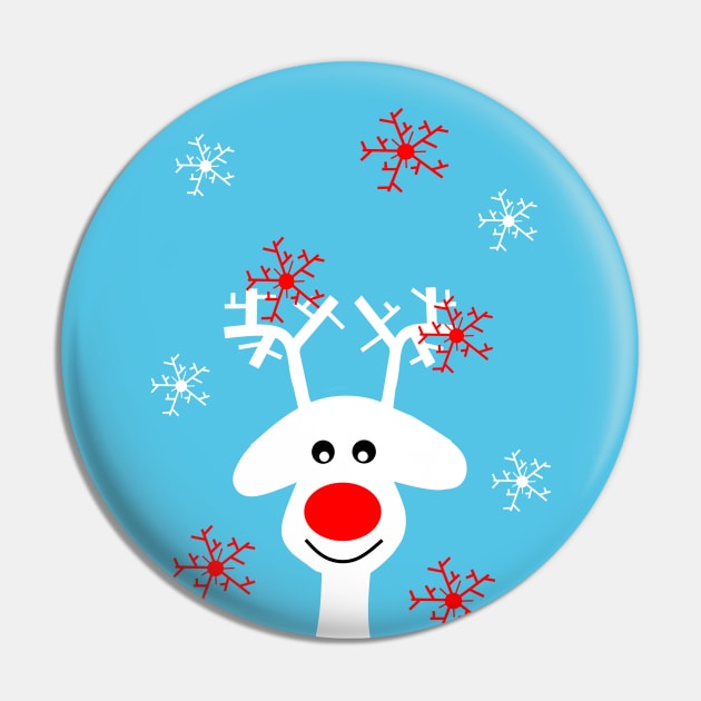 WHITE Christmas Reindeer Pin by SartorisArt1