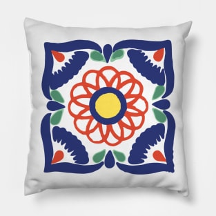 Talavera Blue Petals Pillow