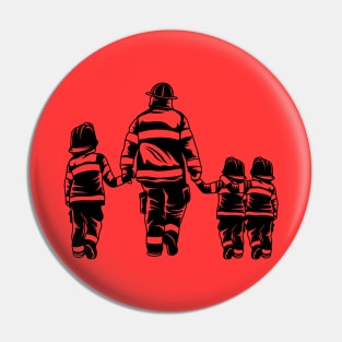 Firefighter Dad and Sons! Pin