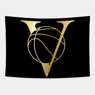 V Basketball Gold 2 Tapestry