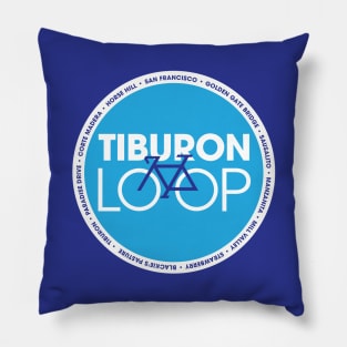 Tiburon Loop blue circle Pillow