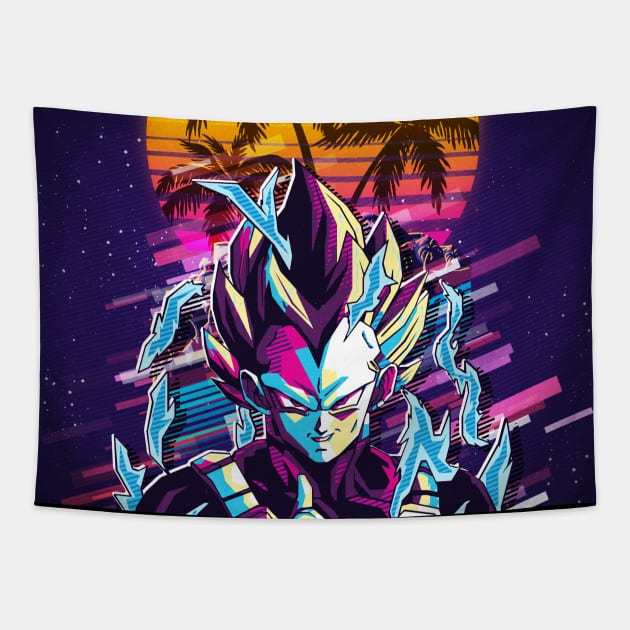 Vegeta Retro80s Tapestry by Sakent