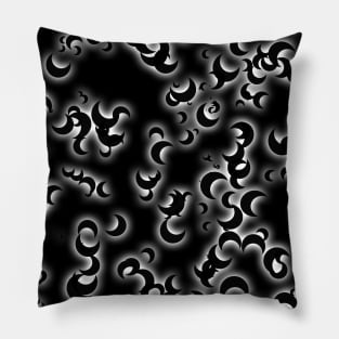 Black and White Crescent Moons Pillow