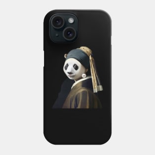 Panda and Girl with a Pearl Earring Phone Case