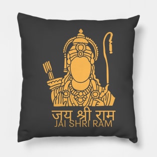 Golden Jai Shri Ram Pillow