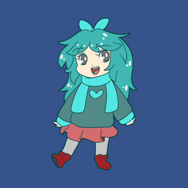 Chibi Blue-Green Girl by saradaboru