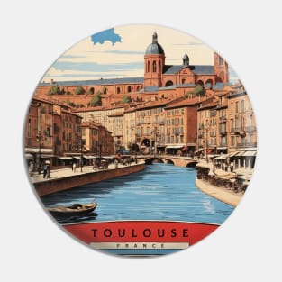 Tolouse France Vintage Poster Tourism Pin