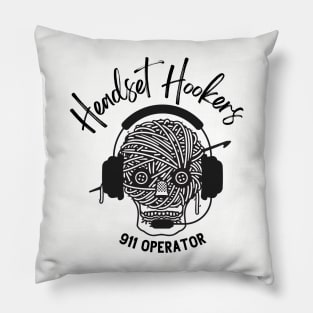 Headset Hookers for 911 Dispatcher Thin Gold Line Crochet Lover Pillow