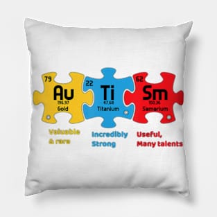 Puzzle Periodic Table Elements World Autism Awareness Pillow