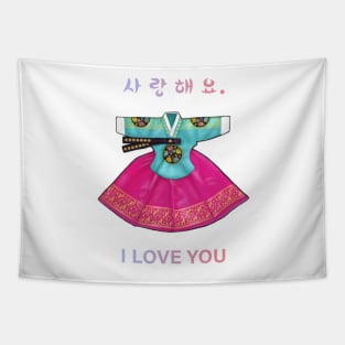 I Love You Hanbok Tapestry