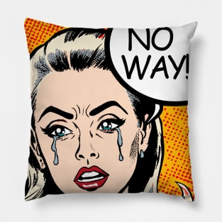 pop art crying girl Pillow