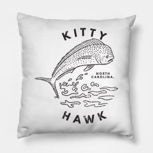 Kitty Hawk, NC Summertime Vacationing Mahi Mahi Big Head Fish Pillow