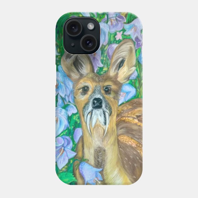 Musk Deer with Bluebells Phone Case by mariasibireva