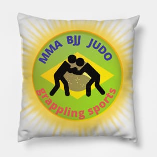 Grappling sport enthusiast logo style design Pillow