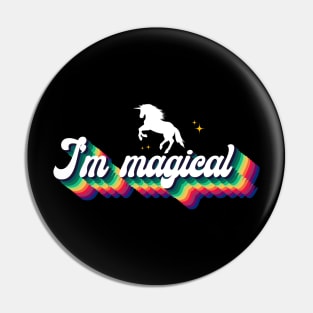 Magic Unicorn Vintage Retro Rainbow Design Pin