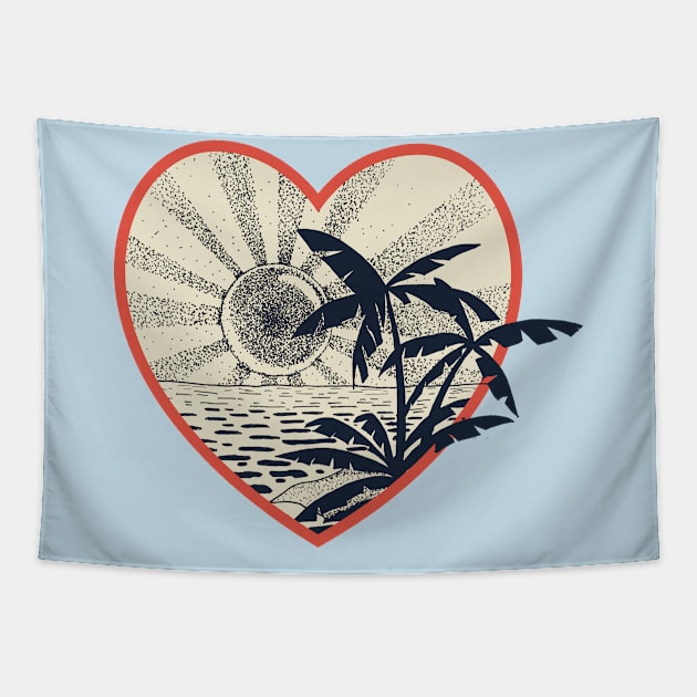 Sunset on tropical island (vintage coloured) Tapestry by tos42