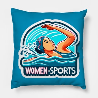 Aquatic Strength: Women in Sports Swimming Pillow