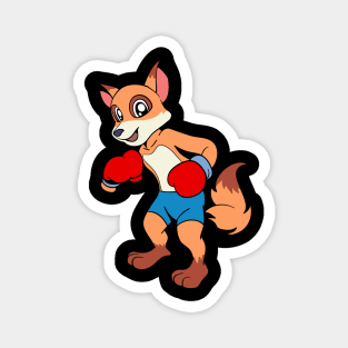 With boxing gloves in boxing ring - cartoon fox boxer Magnet