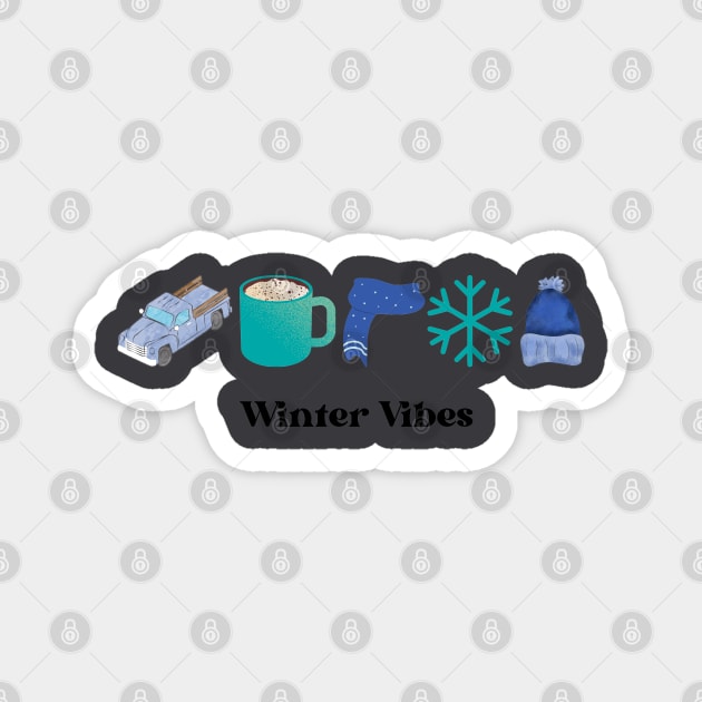 Winter Vibes Magnet by Pearlie Jane Creations