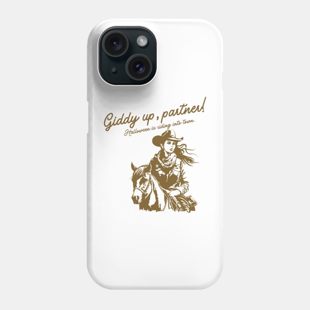 Giddy up, partner! Halloween is riding into town. Western cowgirl halloween Phone Case by Project Charlie