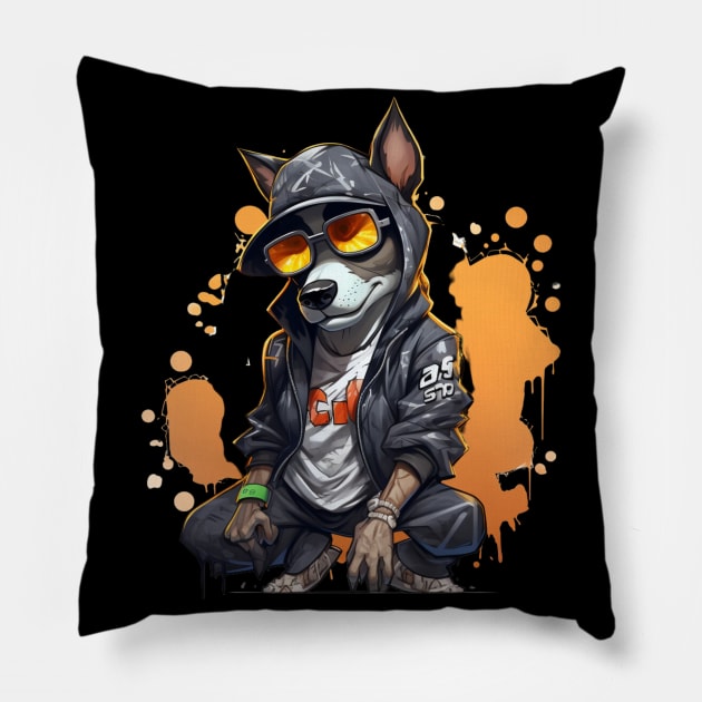 Cool Graffitti Doggy Dog Pillow by NatashaCuteShop