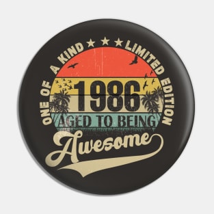 Vintage Year 1986 Pin