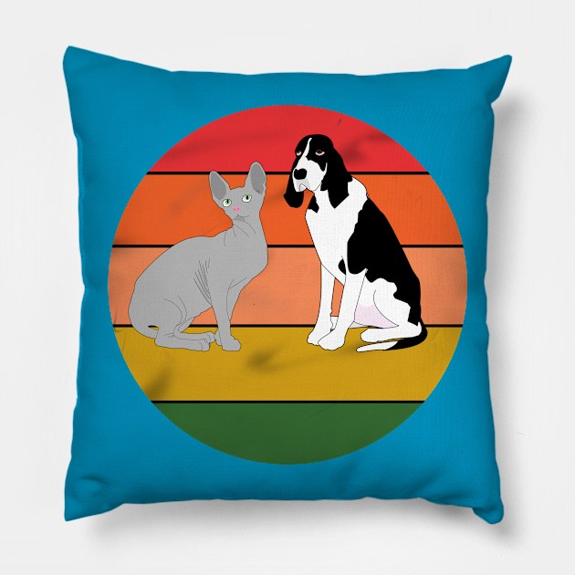 Cat and Dog Pillow by momomoma