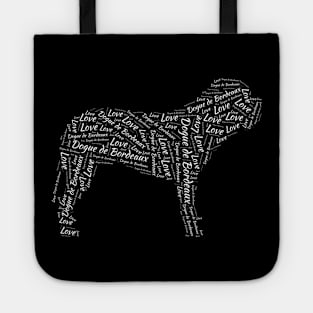 Dogue De Bordeaux Dog Silhouette Word Love Cloud Art Gift Tote