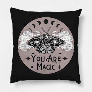 You are Magic Moth Moon Stars Pillow