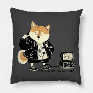 Urban Chic Shiba: Style Unleashed VI Pillow