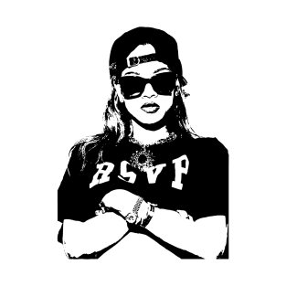 Rihanna Black and White Illustration T-Shirt