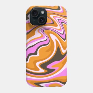 Colorful Liquid warp Abstract Swirl - Pink and Orange Phone Case