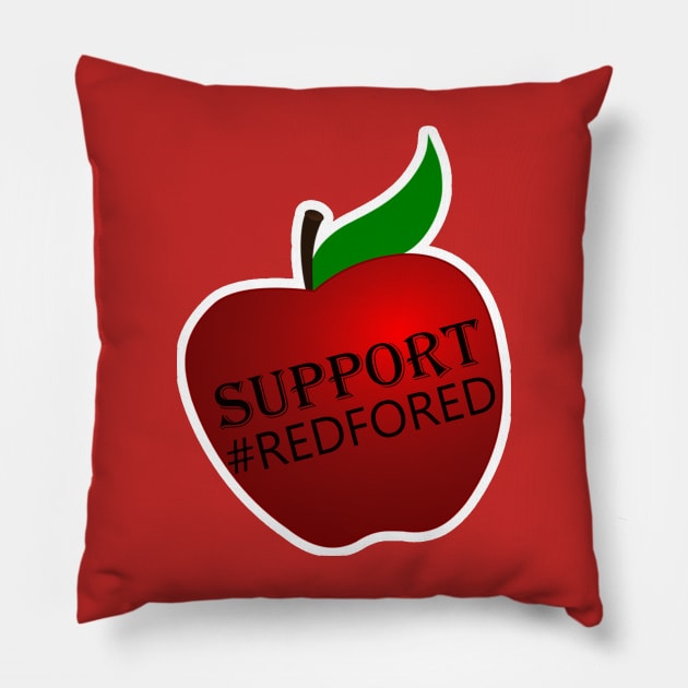 Teacher Support Wear Red for Public Ed School Support Shirt Pillow by tamdevo1