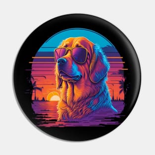 cute golden retriever dog in sunglasses Pin