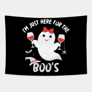 I'm Just Here for the Boos | Cute Halloween Ghost Tapestry