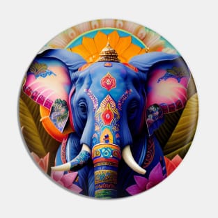 Mandala Elephant Lotus Flowers Pin