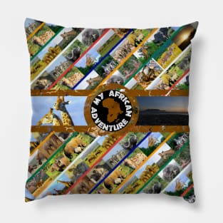 My African Adventure Wildlife Collage Pillow