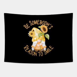 Be Somebody's Reason To Smile, Gnome with Sunflowers Tapestry