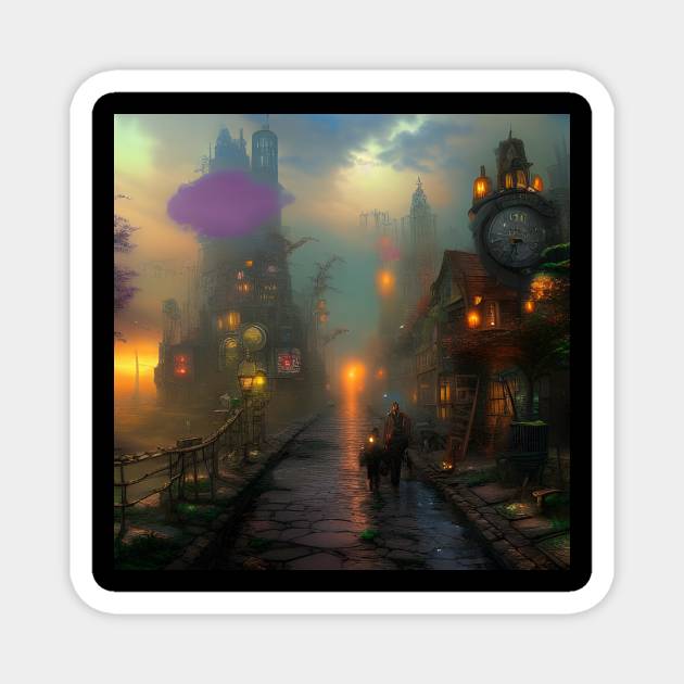 Gothic city Magnet by Roguex