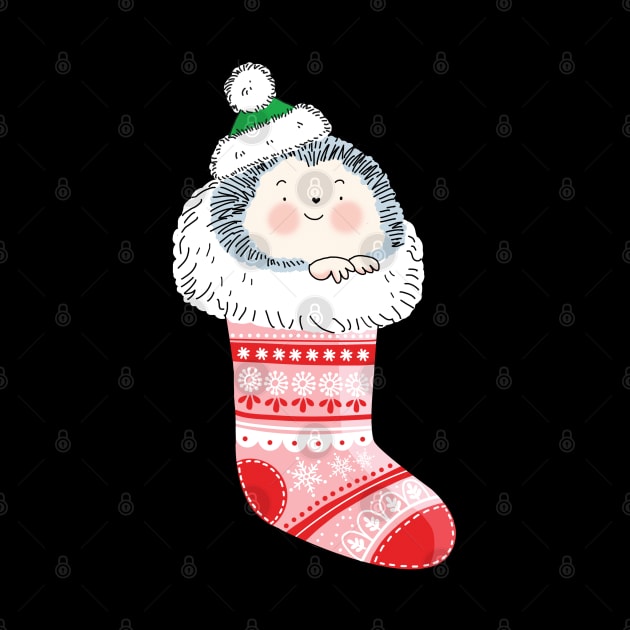 Hedgehog Christmas Stocking by SuperrSunday