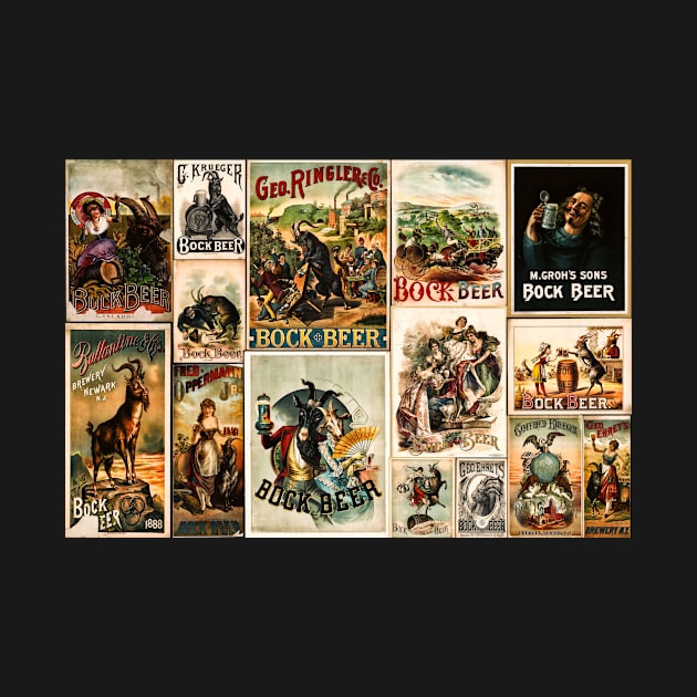 Vintage Bock Beer Posters Collage by JimDeFazioPhotography