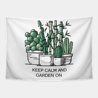 Keep calm and garden on, Gardening lover Tapestry