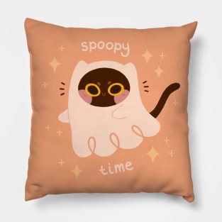 Spoopy Time Cat Pillow