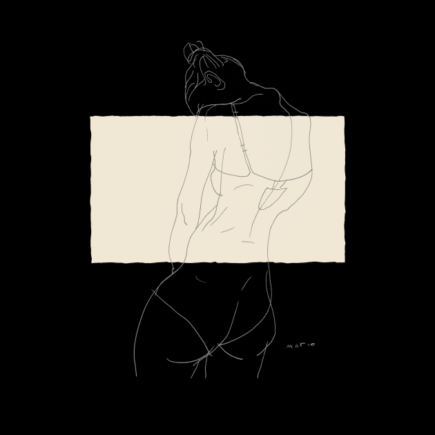 line drawing artwork : woman by croquis design